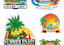 create custom beach logo summer mascot or tropical resort badge